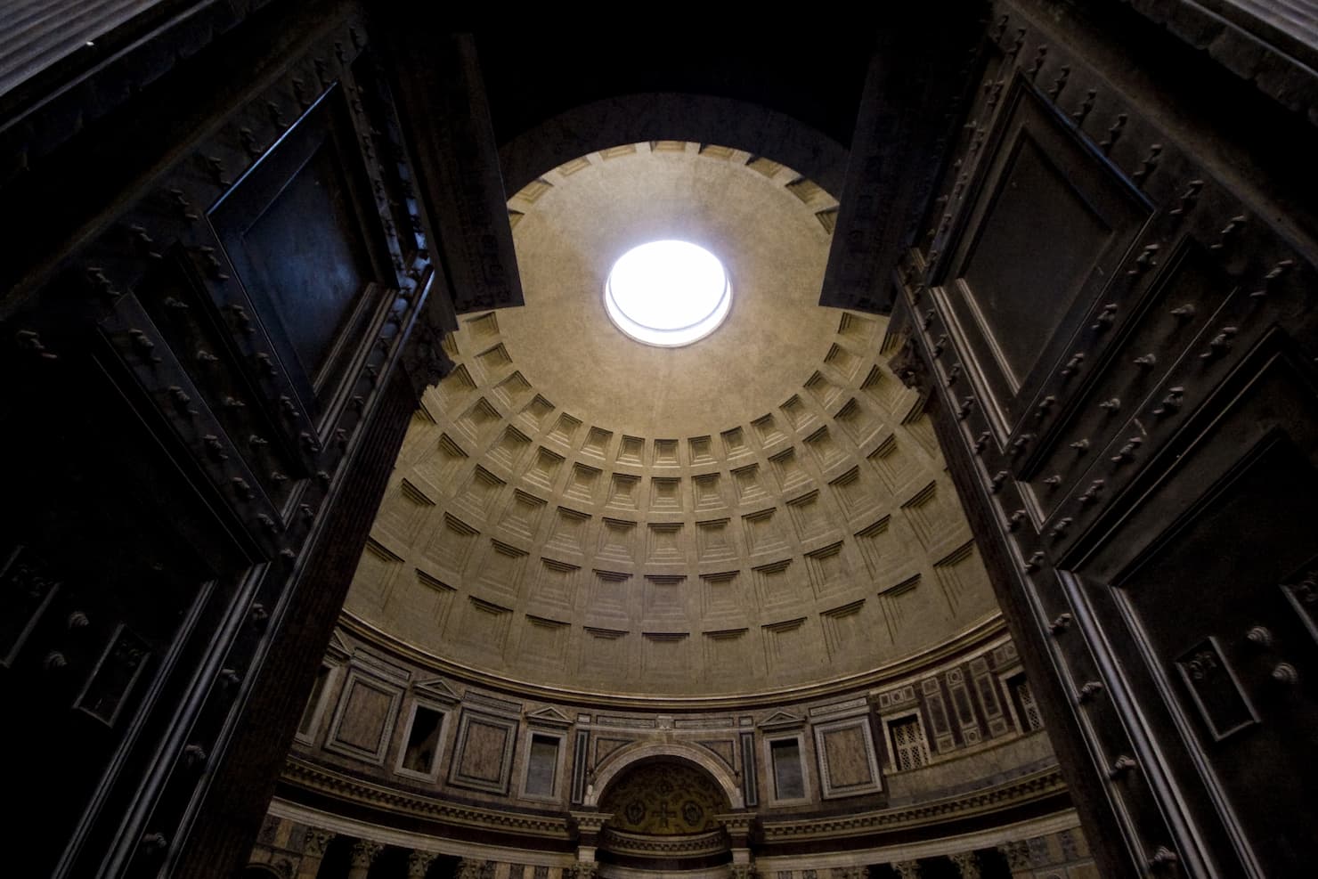 interior view pantheon dome