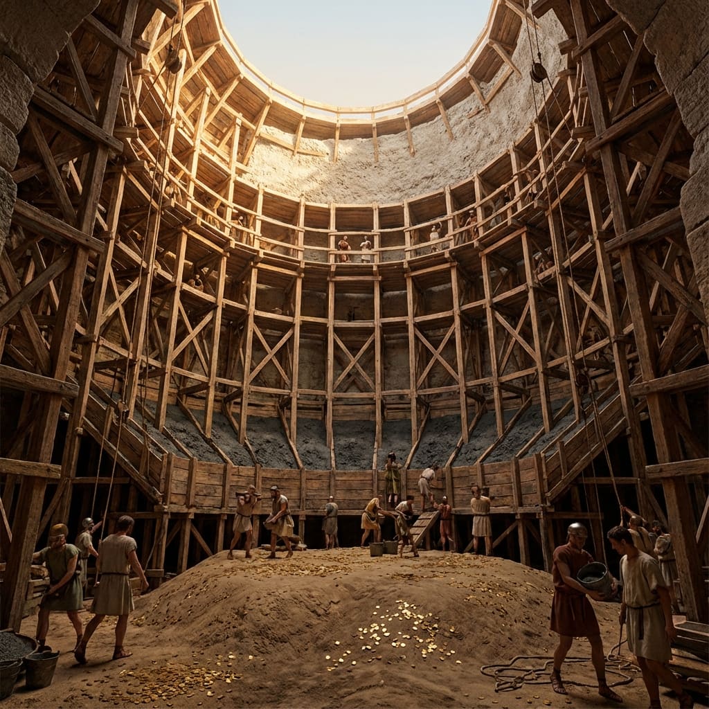 centina di legno della cupola del pantheon di roma